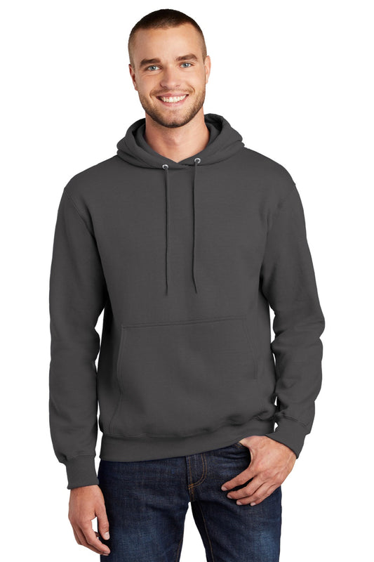 Mens Essential Pill Resistant Fleece Hooded Sweatshirt Hoodie w/ Pouch Pocket - Charcoal Grey