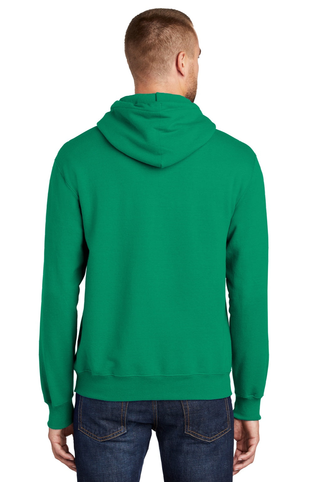 Mens Essential Pill Resistant Fleece Hooded Sweatshirt Hoodie w/ Pouch Pocket - Kelly Green