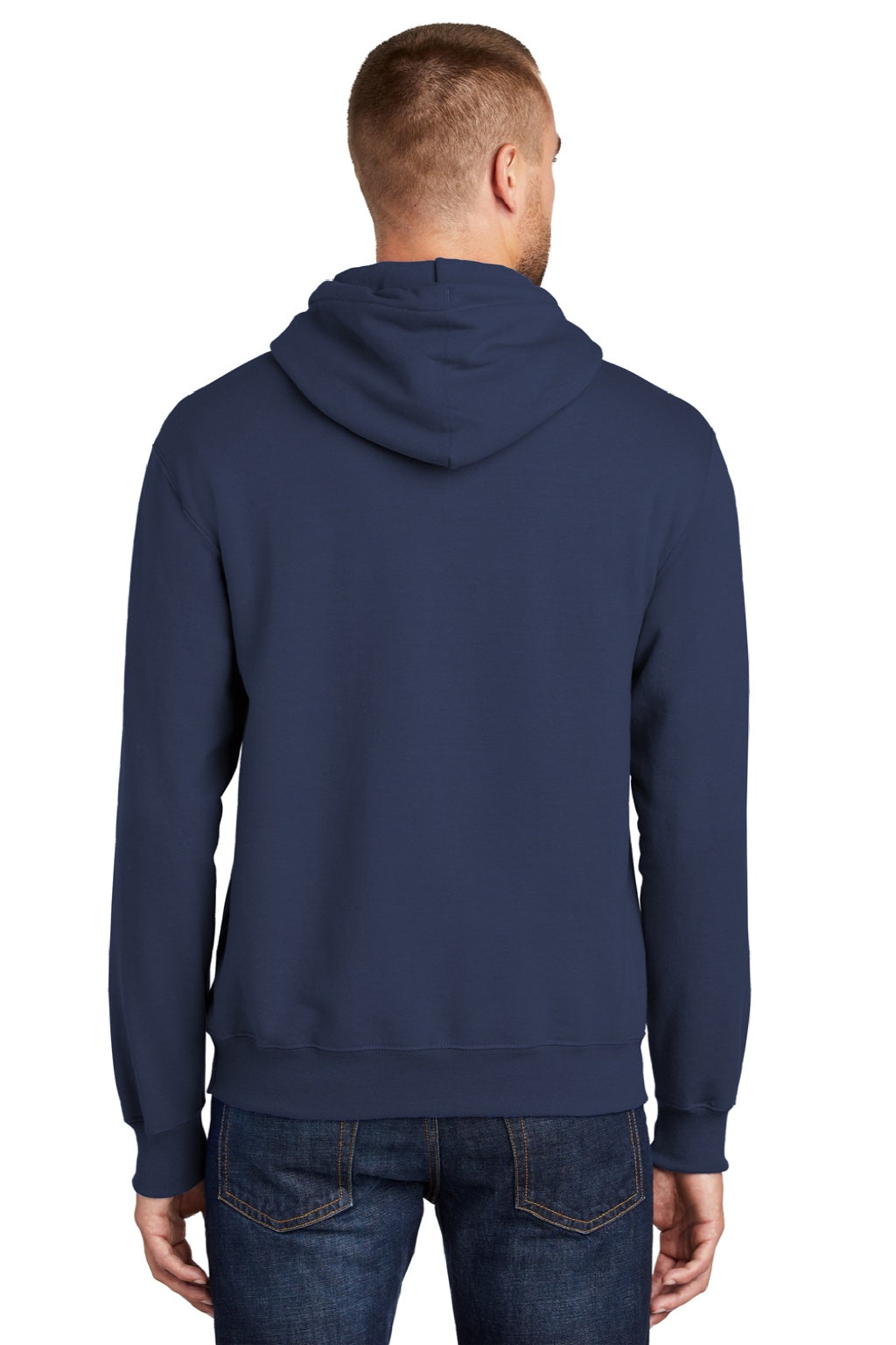 Mens Essential Pill Resistant Fleece Hooded Sweatshirt Hoodie w/ Pouch Pocket - Navy Blue