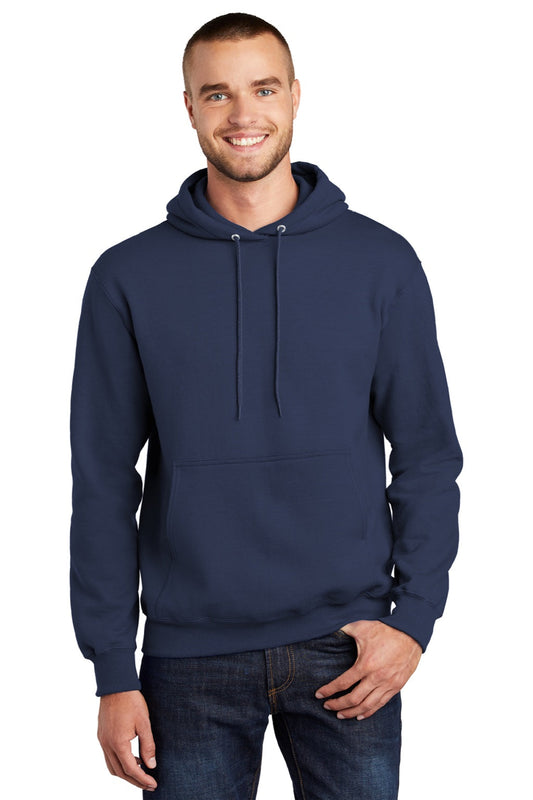 Mens Essential Pill Resistant Fleece Hooded Sweatshirt Hoodie w/ Pouch Pocket - Navy Blue