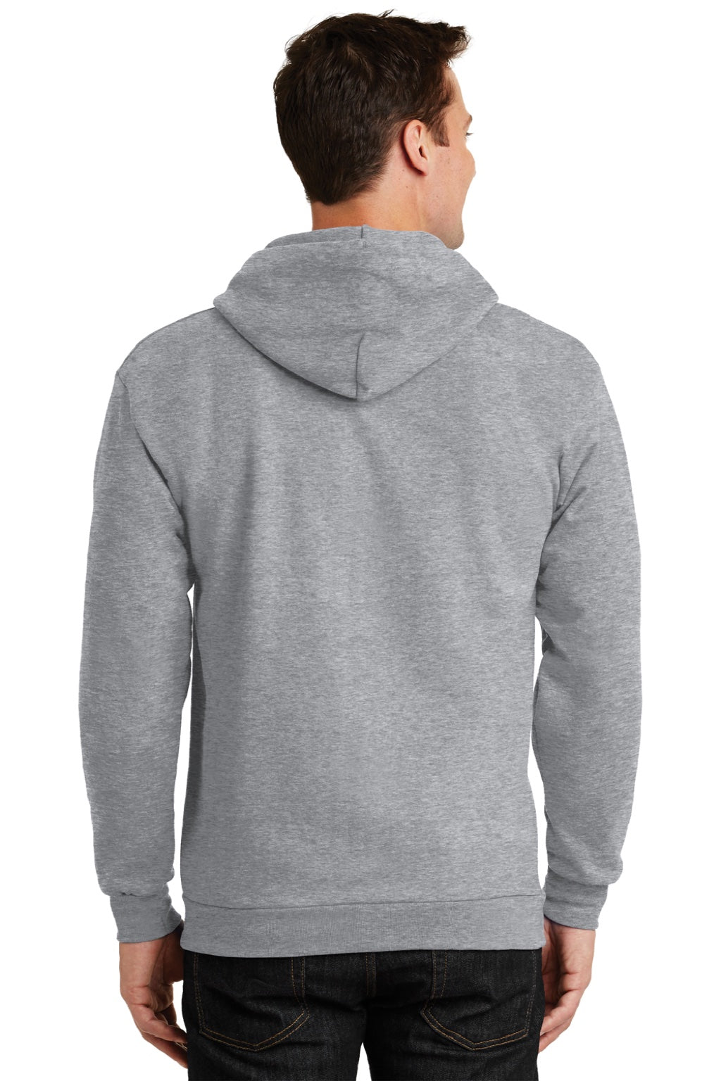 Mens Essential Pill Resistant Fleece Full Zip Hooded Sweatshirt Hoodie w/ Pockets - Heather Grey