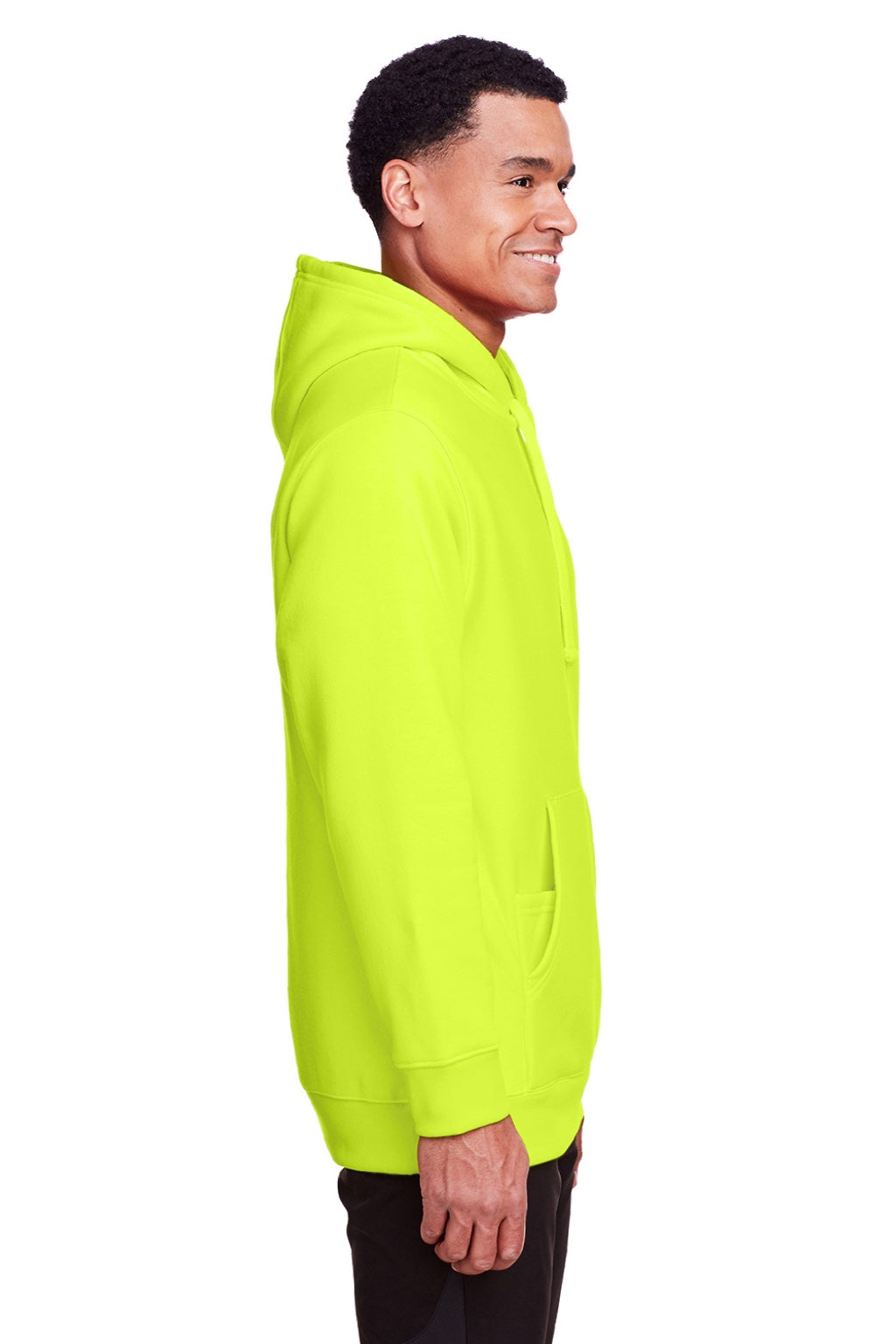Mens Zone HydroSport Fleece Water Resistant Hooded Sweatshirt Hoodie w/ Pouch Pocket - Safety Yellow