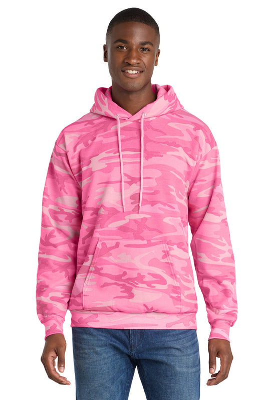 Mens Core Pill Resistant Fleece Hooded Sweatshirt Hoodie w/ Pouch Pocket - Pink Camo