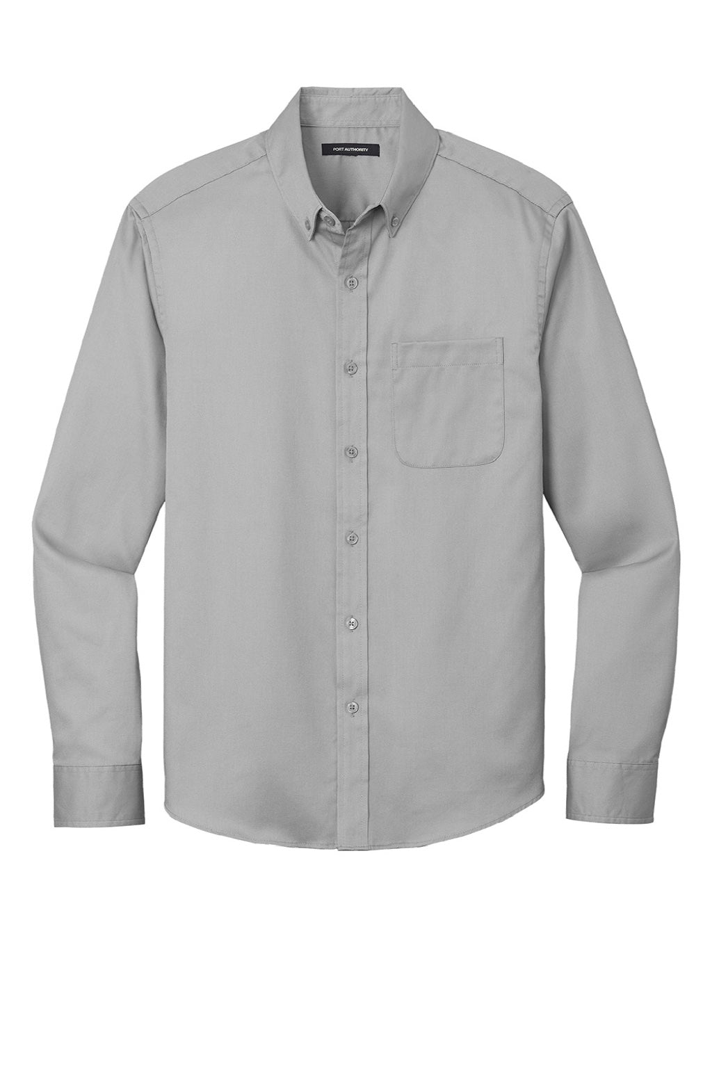 Mens SuperPro Wrinkle Resistant React Long Sleeve Button Down Shirt w/ Pocket - Gusty Grey