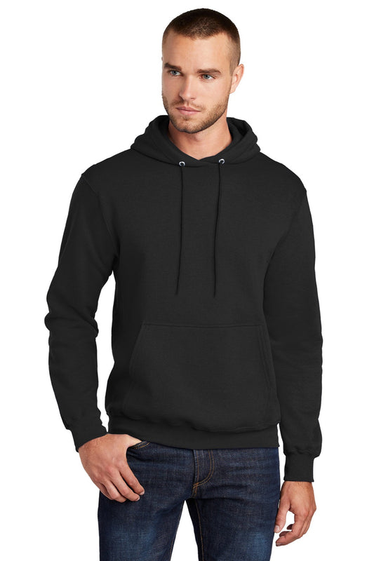 Mens Core Pill Resistant Fleece Hooded Sweatshirt Hoodie w/ Pouch Pocket - Jet Black