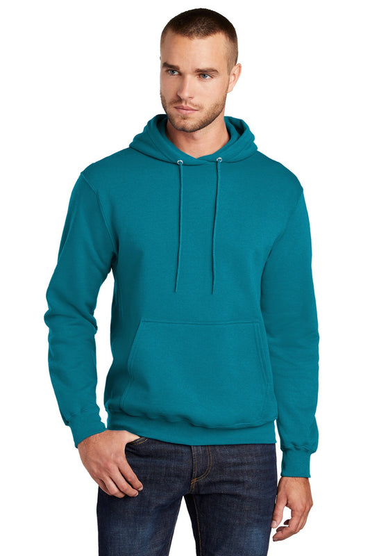 Mens Core Pill Resistant Fleece Hooded Sweatshirt Hoodie w/ Pouch Pocket - Teal Green