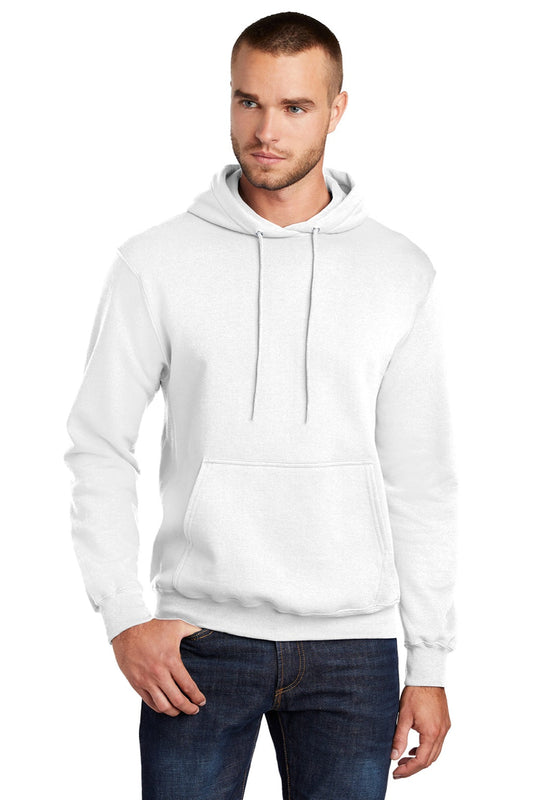 Mens Core Pill Resistant Fleece Hooded Sweatshirt Hoodie w/ Pouch Pocket - White