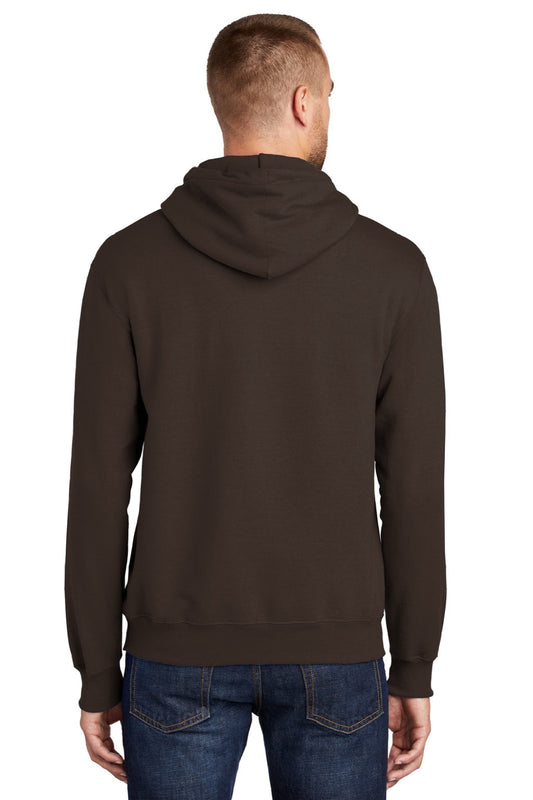 Mens Essential Pill Resistant Fleece Hooded Sweatshirt Hoodie w/ Pouch Pocket - Dark Chocolate Brown