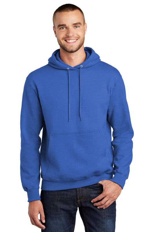 Mens Essential Pill Resistant Fleece Hooded Sweatshirt Hoodie w/ Pouch Pocket - Royal Blue
