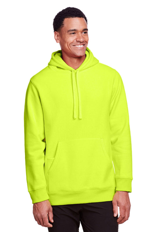 Mens Zone HydroSport Fleece Water Resistant Hooded Sweatshirt Hoodie w/ Pouch Pocket - Safety Yellow